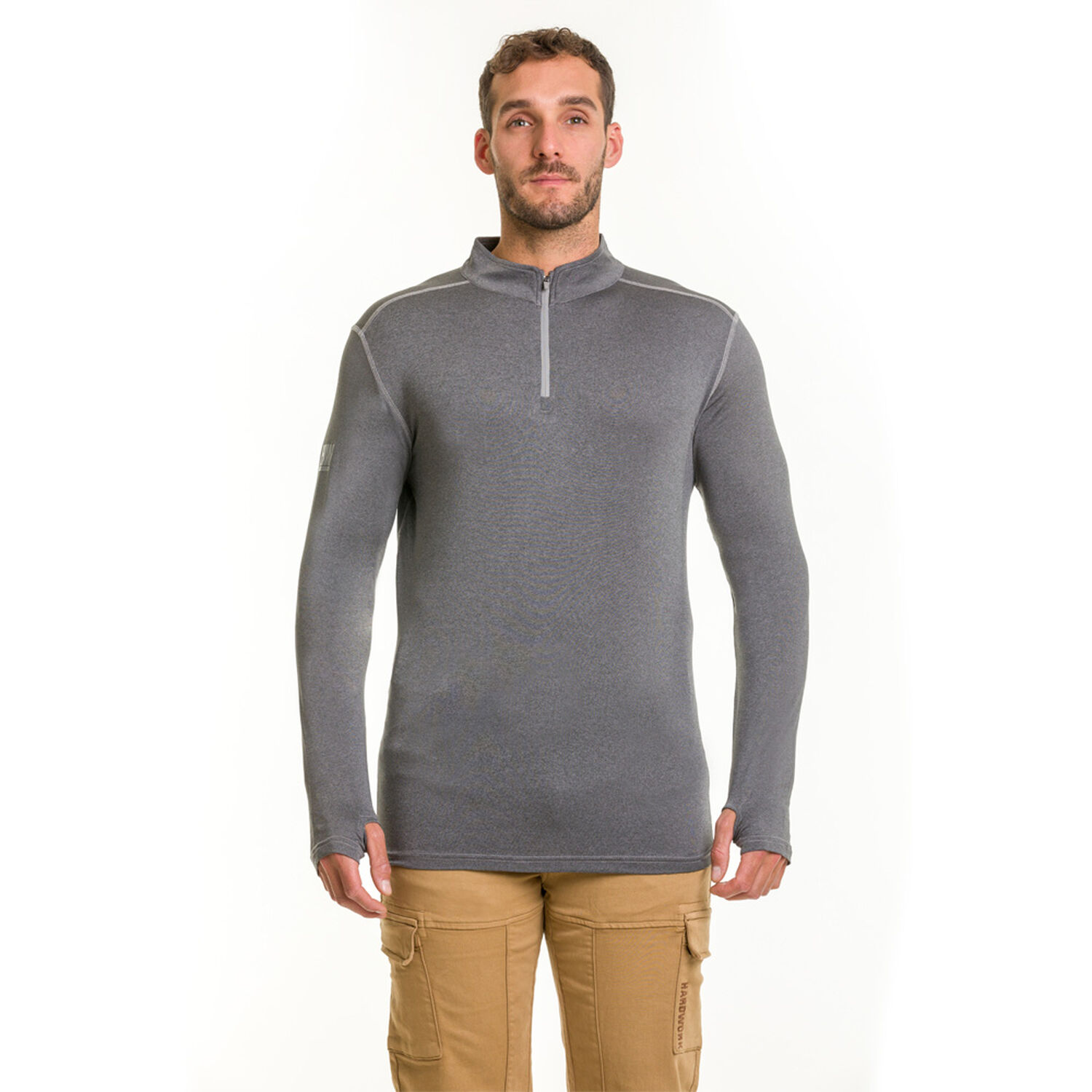 Polera Dry Fit Hw Spx Manga Larga Hombre Carbon Grey image number 0.0